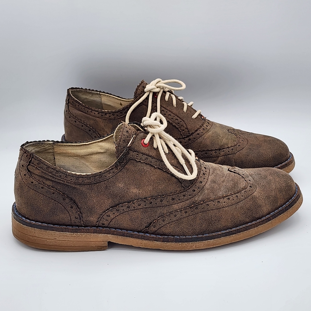 Tommy Hilfiger 11,5 Men's Oxford Shoes Brown Stanford  Textile Lace-Up